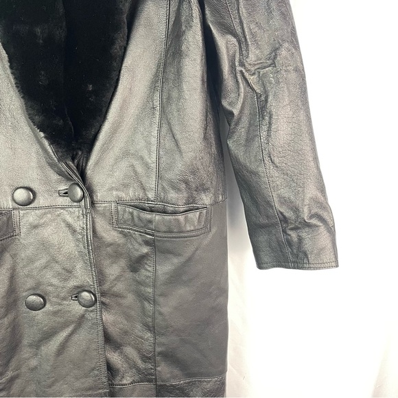 Direct Action D.A.N.Y New York Leather Trench Coat Fur - Picture 4 of 12